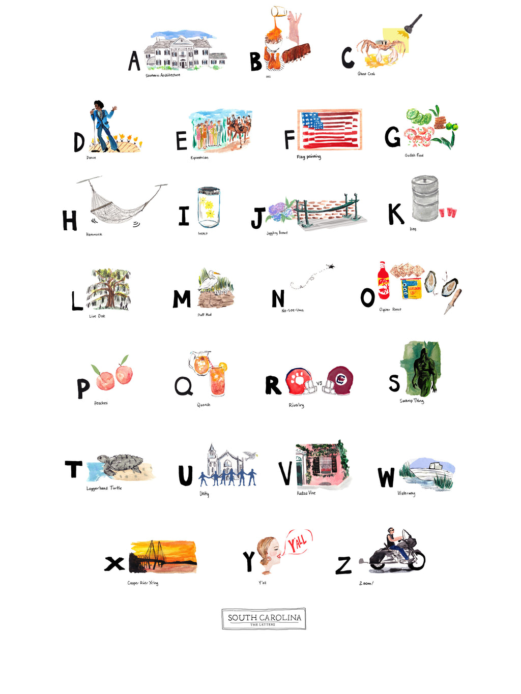 South Carolina ABC Print