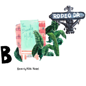 B is for Beverly Hills Hotel. Since its opening in 1912, the Beverly Hills Hotel has been one of the most famous hotels in the world regularly hosting celebrities, actors and well heeled jetsetters.