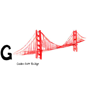 G is for Golden Gate Bridge. When it opened in 1937 it was both the longest and the tallest bridge ever built. It is one of the most famous tourist attractions in California and even in the United States.