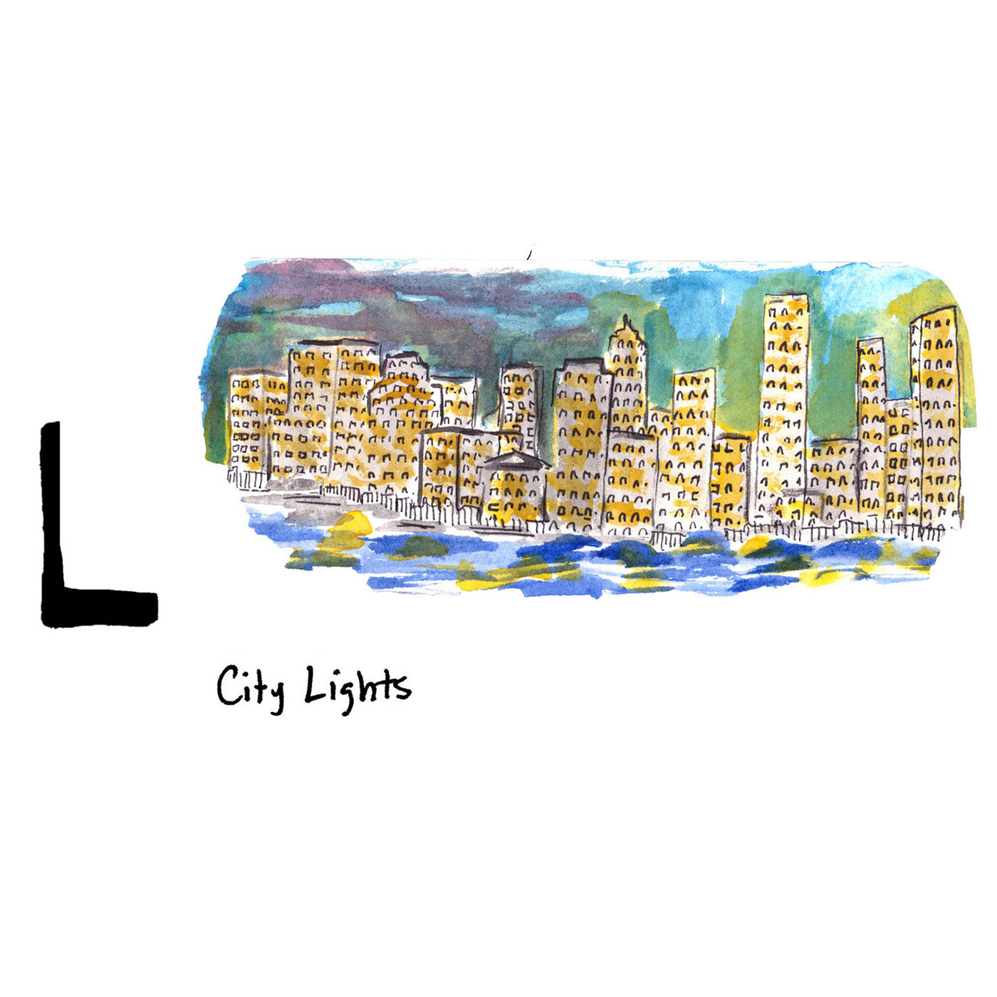 L is for City Lights. The Manhattan skyline is one of the most iconic in the world.