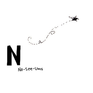 N is for No-See-Ums. No-see-ums are a type of sand fly-tiny, biting insects frequently found in coastal areas.